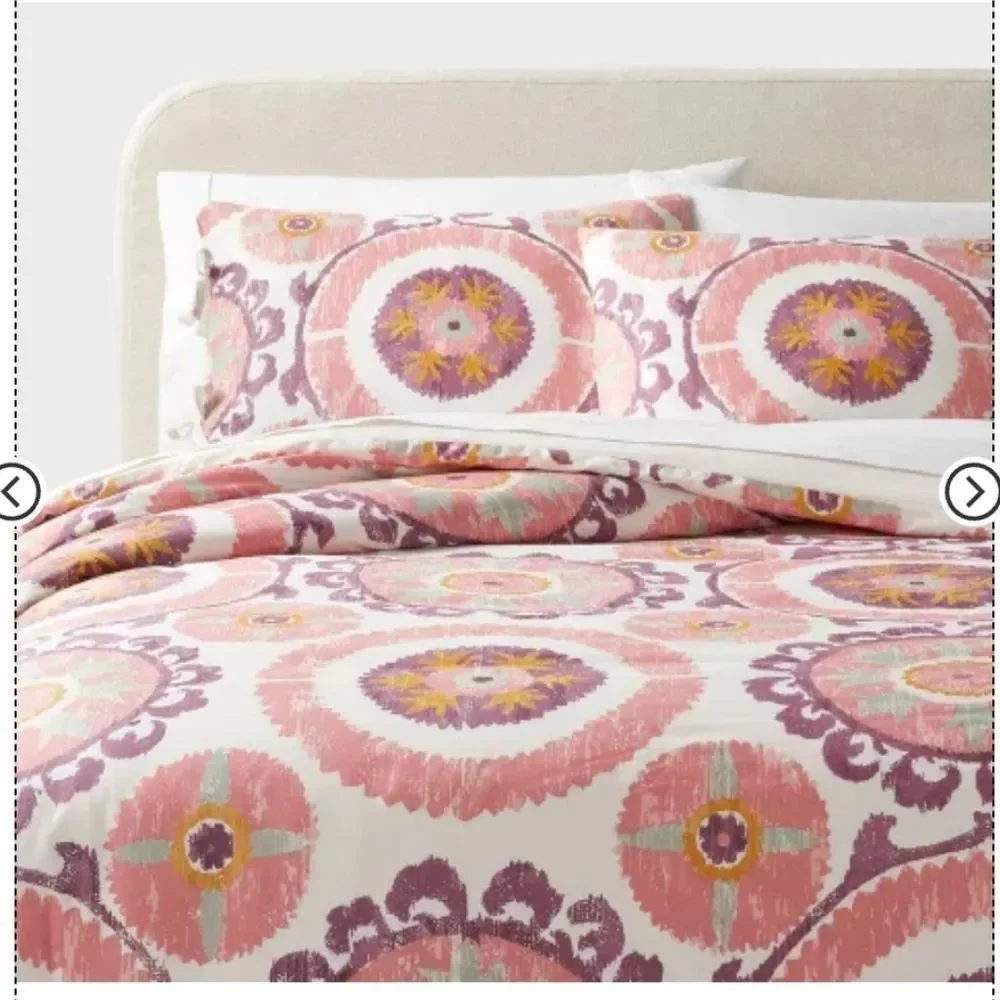 Threshold Pink and Purple Medallion Duvet Cover Set